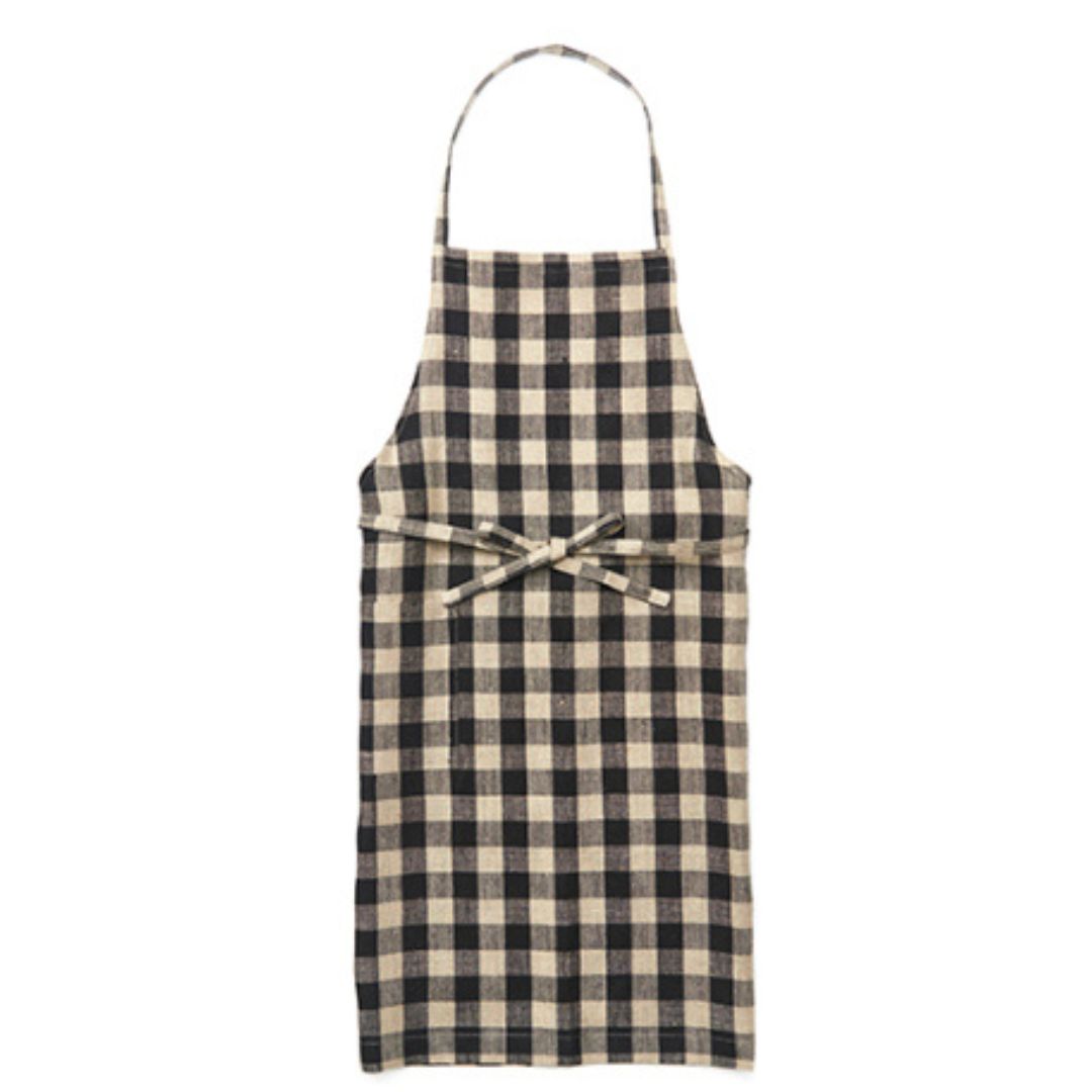 fog linen work リネンデイリーエプロン ブラックナチュラル